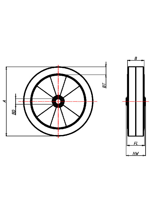 Forklift wheels Series E, Wheel 