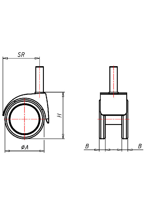 Furniture Castors Series 540 ST, Wheel PUEL