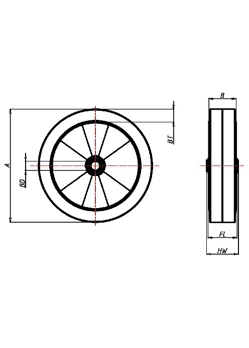  Serie Hubwagen-/Staplerräder Serie E, Rad 