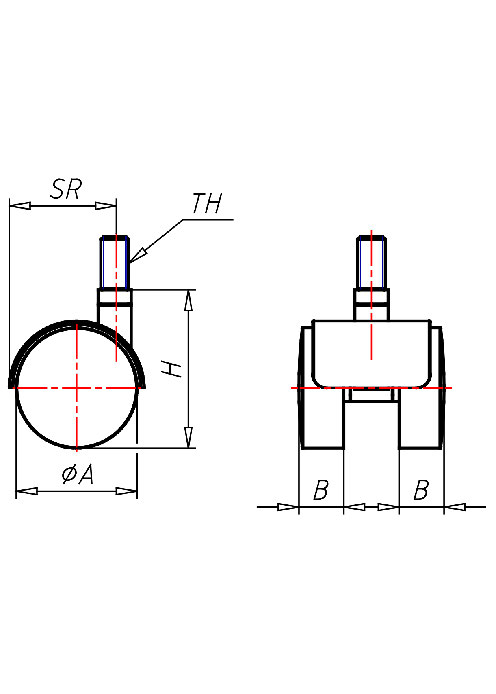  Series Furniture Castors Series 1800 GW, Wheel P