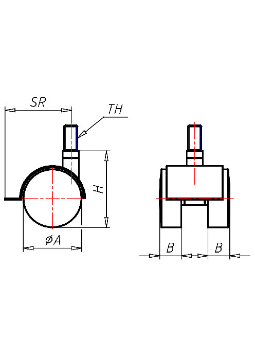 Furniture Castors Series 1800 GW, Wheel P