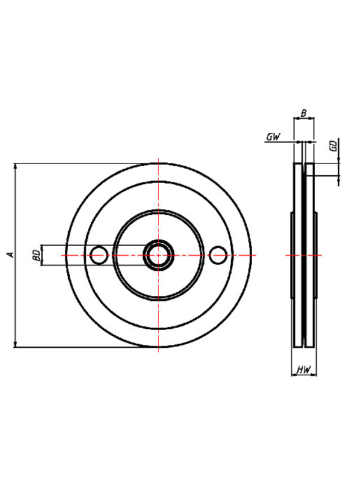  Series Rope pulleys Series Seilrollen, Wheel Grauguss