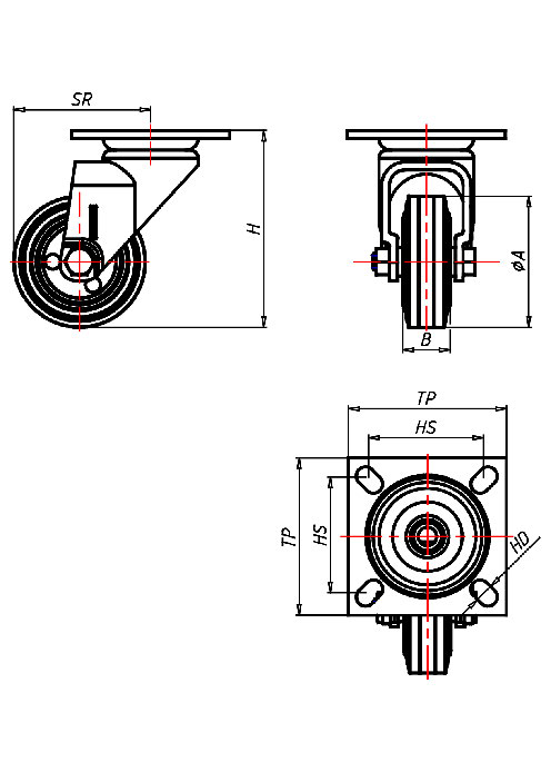 Edelstahlrollen Serie 310XP, Rad EL