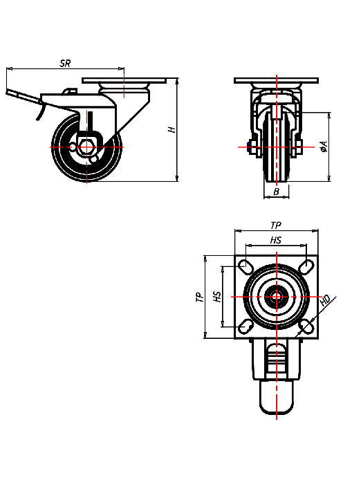 Edelstahlrollen Serie 310XP, Rad EL