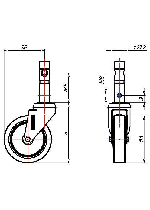  Series Hospital Castor Series 390, Wheel G