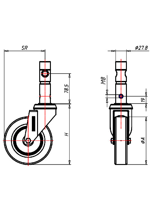 Hospital Castor Series 390, Wheel EL