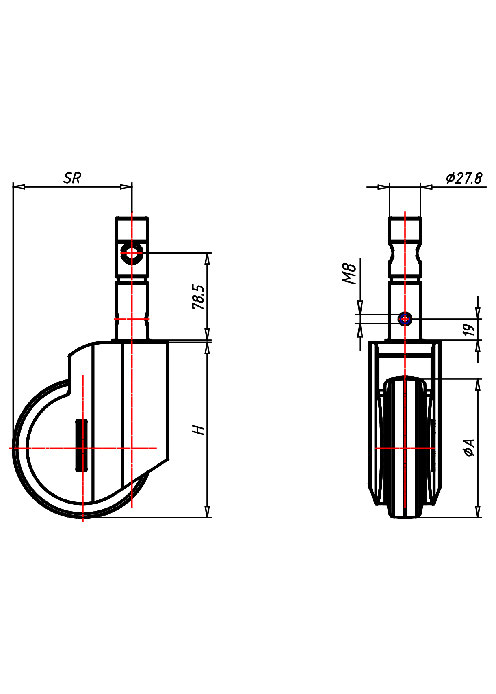 Hospital Castor Series 390K, Wheel TP