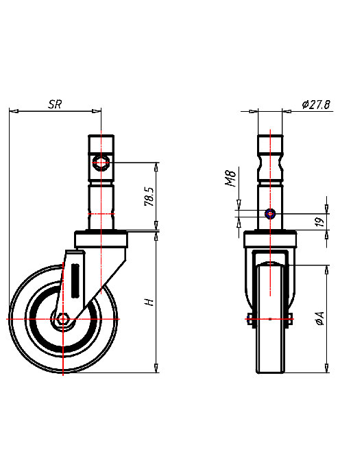 Hospital Castor Series 391, Wheel ELS