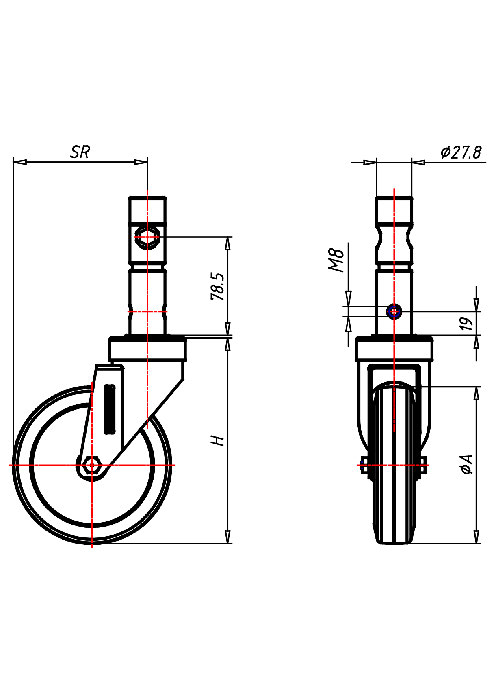  Series Hospital Castor Series 391, Wheel TP