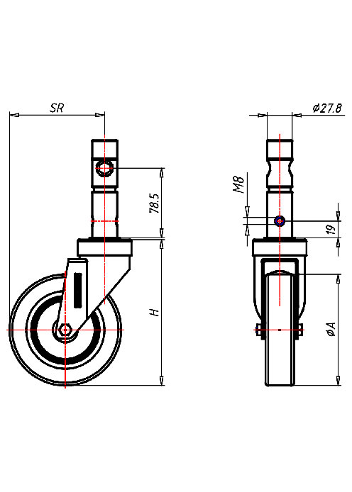  Series Hospital Castor Series 391, Wheel EL