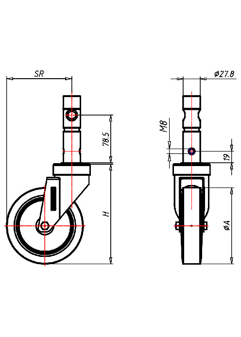  Series Hospital Castor Series 391, Wheel G