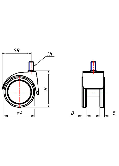 Möbelrollen Serie 530 GW, Rad PEL