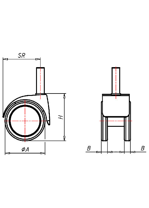  Serie Möbelrollen Serie 532 ST, Rad PU