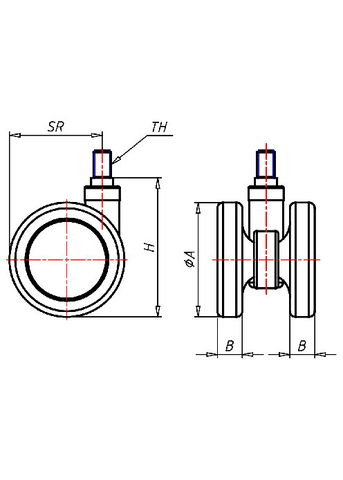 Möbelrollen Serie 550 GW, Rad PUEL