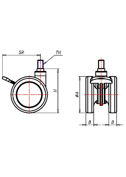  Series Furniture Castors Series 550 GW, Wheel PU