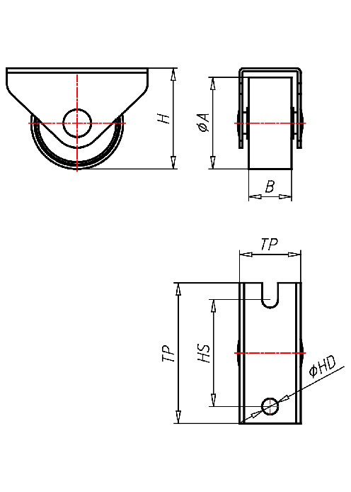 Möbelrollen Serie , Rad P Serie Möbelrollen Serie 635, Rad P