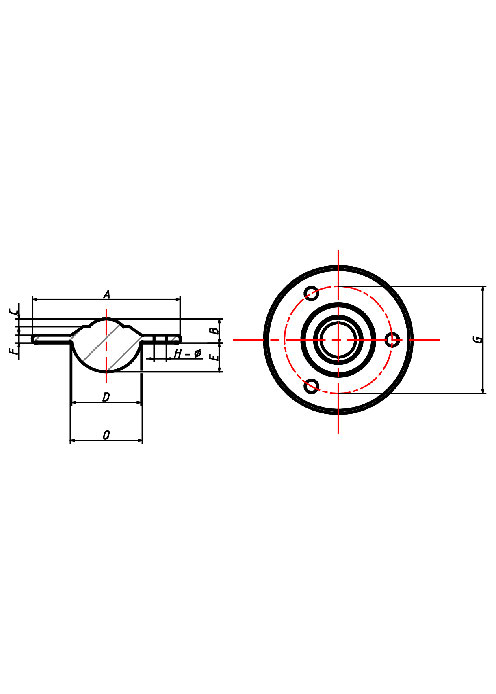 Kugelrollen Serie A-Flange, Rad DL