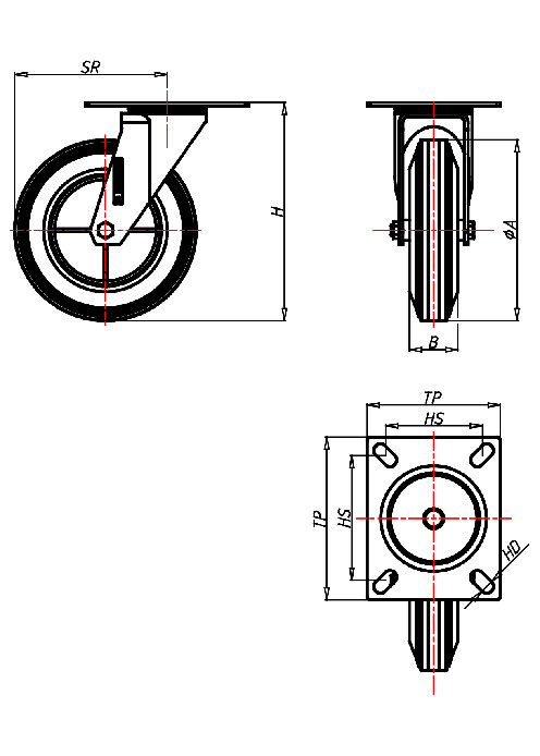 Transportrollen Serie CD, Rad C