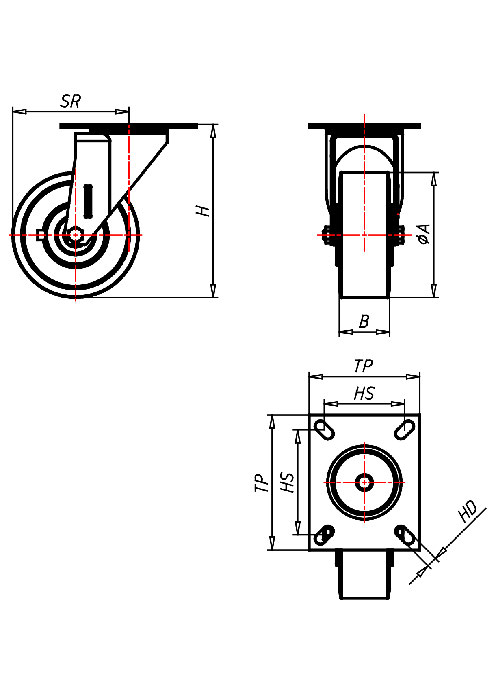 Transportrollen Serie CD, Rad TLS