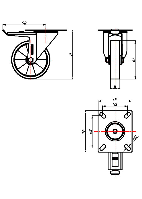 Transportrollen Serie CD, Rad TL