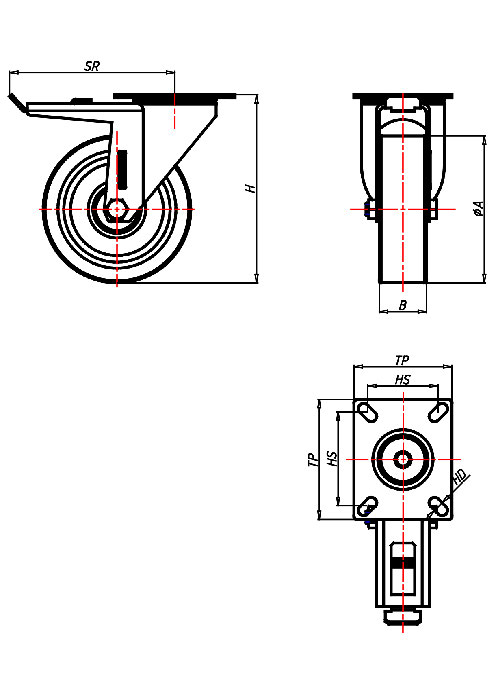 Transportrollen Serie CD, Rad PS