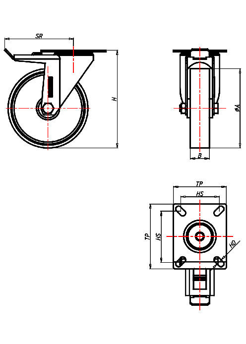 Transportrollen Serie CD, Rad P