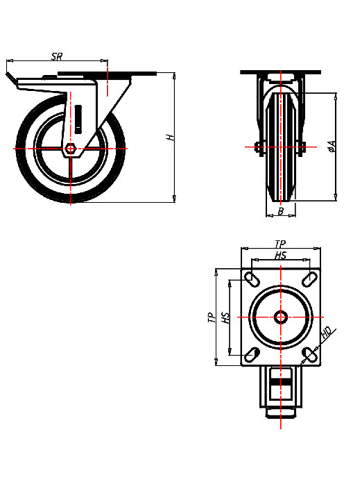 Transportrollen Serie CD, Rad C