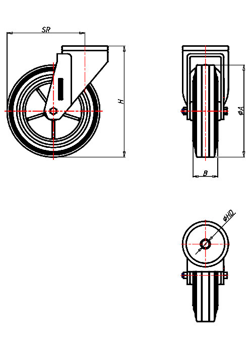 Transportrollen Serie CR, Rad D