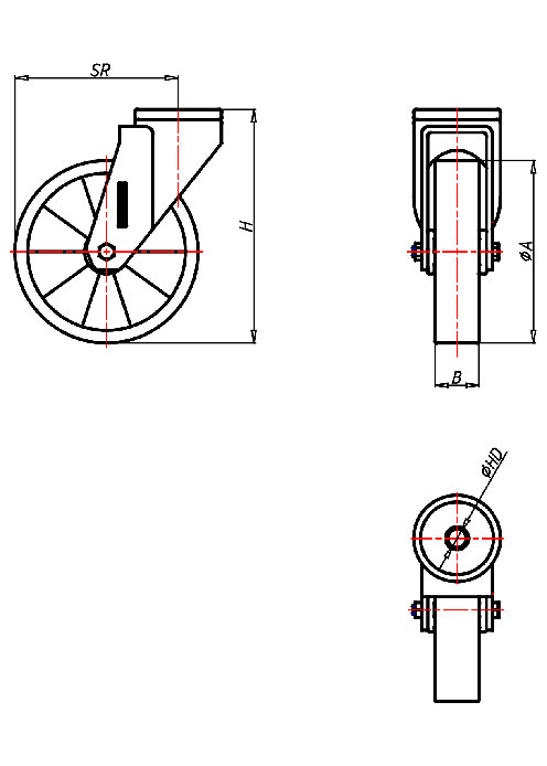 Transportrollen Serie CR, Rad TL