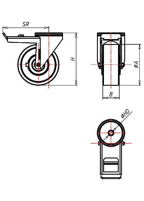 Transportrollen Serie CR, Rad TLS