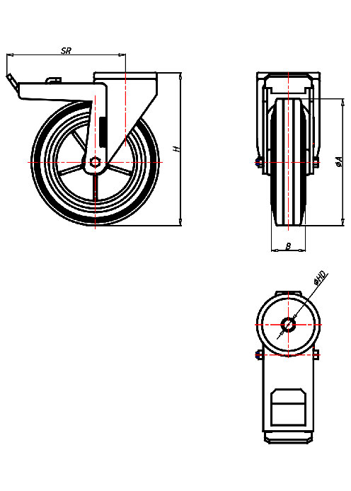 Transportrollen Serie CR, Rad D