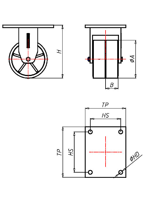  Serie Extra Schwerlastrollen Serie EDD, Rad ZS