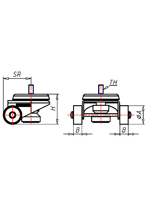 Levelling Castor Series HRL, Wheel P