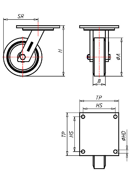  Serie Edelstahlrollen Serie INSS, Rad A