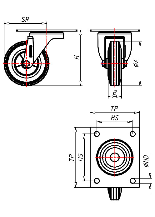 Edelstahlrollen Serie IN, Rad DG