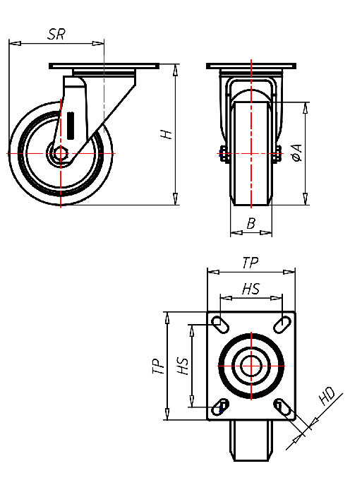  Series Stainless Steel Series IP, Wheel A