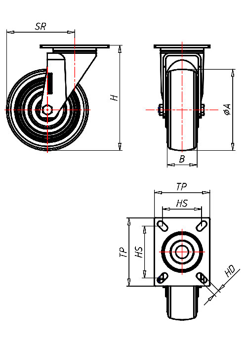 Edelstahlrollen Serie IP, Rad AEL