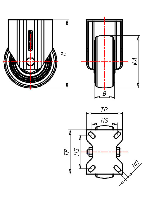 Edelstahlrollen Serie IP, Rad AEL