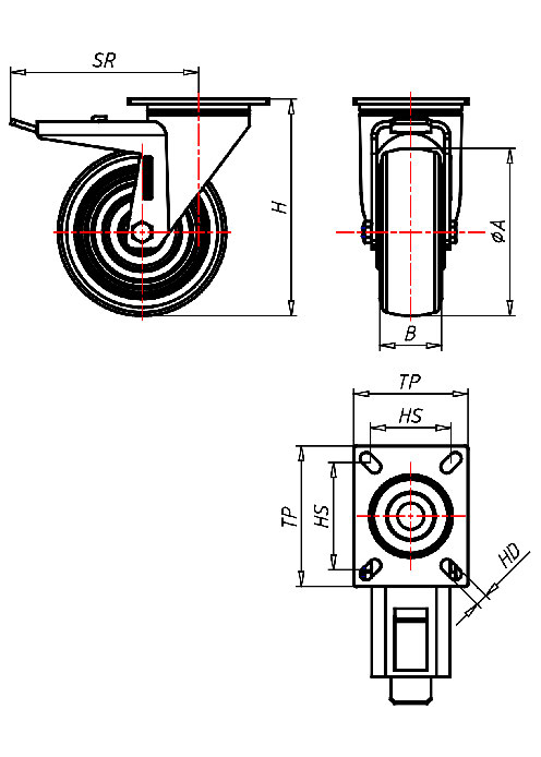 Edelstahlrollen Serie IP, Rad AEL