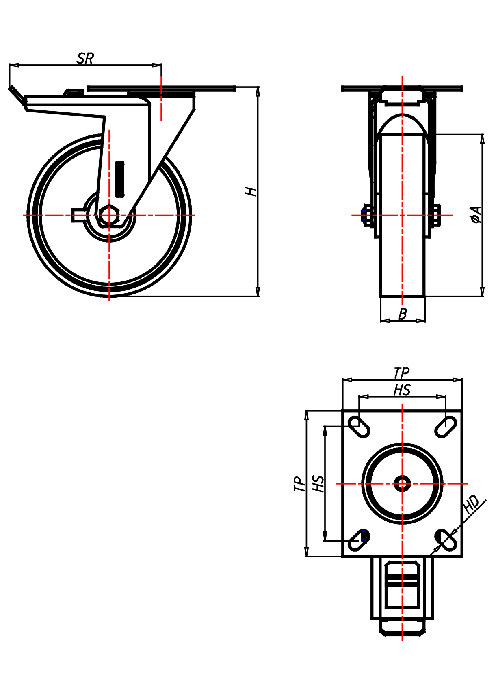 Transportrollen Serie KD, Rad P