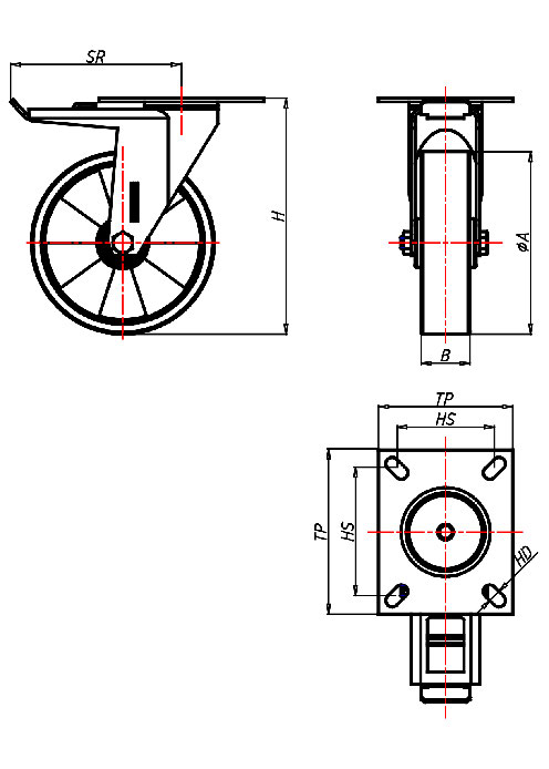 Transportrollen Serie KD, Rad TL