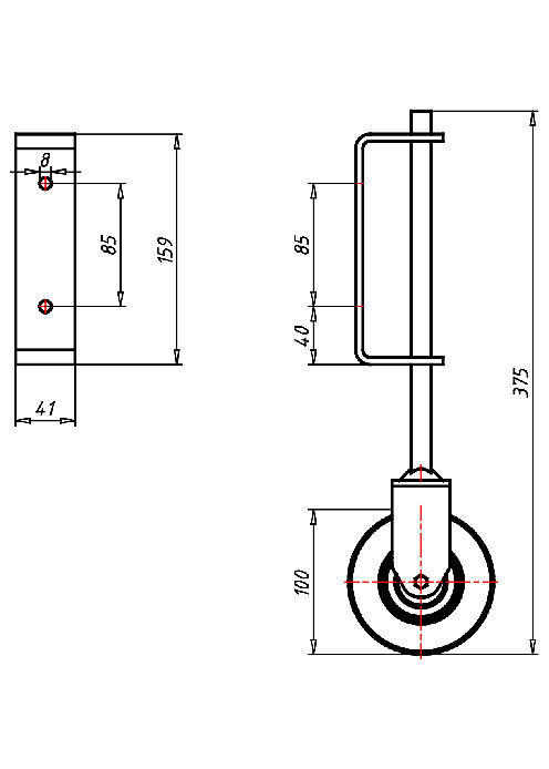  Series Spring-loaded Castors Series LRCR, Wheel EK