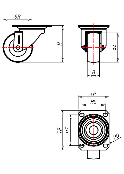 Stage Castors Series 69, Wheel BA