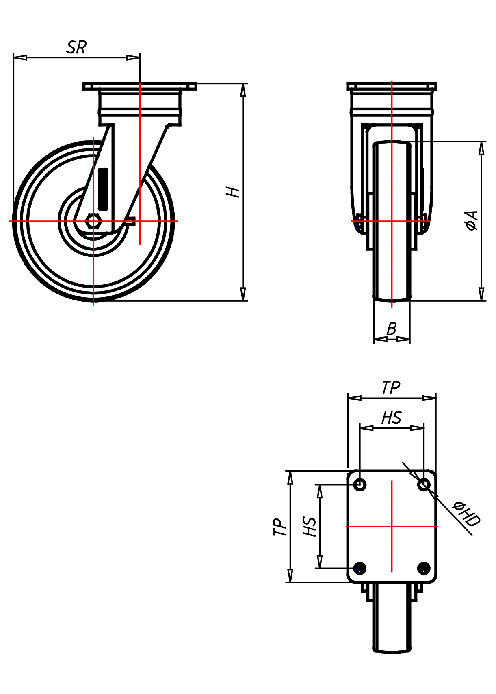  Serie Extra Schwerlastrollen Serie QD, Rad Q