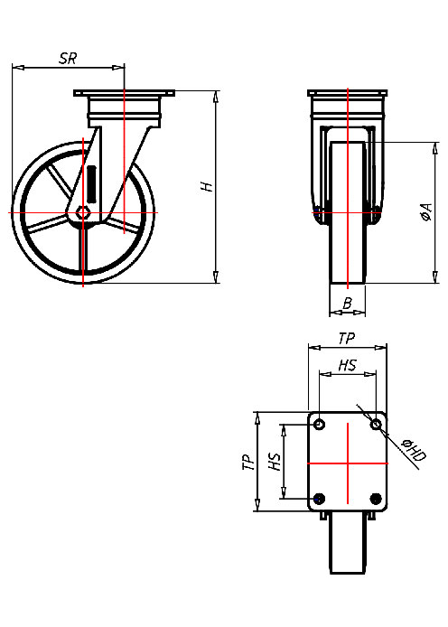  Serie Extra Schwerlastrollen Serie QD, Rad Z