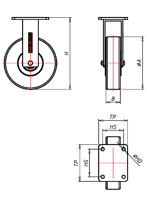  Serie Extra Schwerlastrollen Serie QD, Rad PE