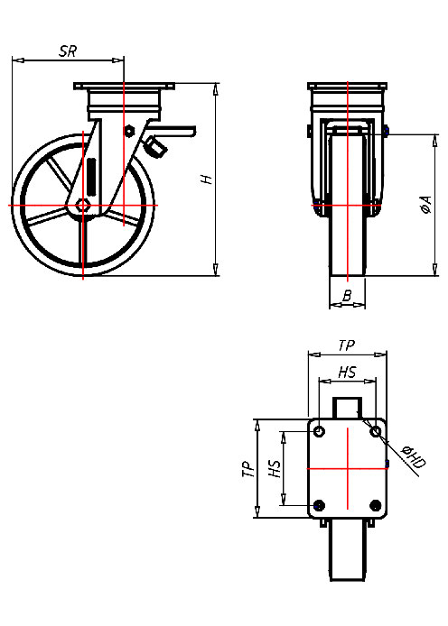 Extra Schwerlastrollen Serie QD, Rad Z