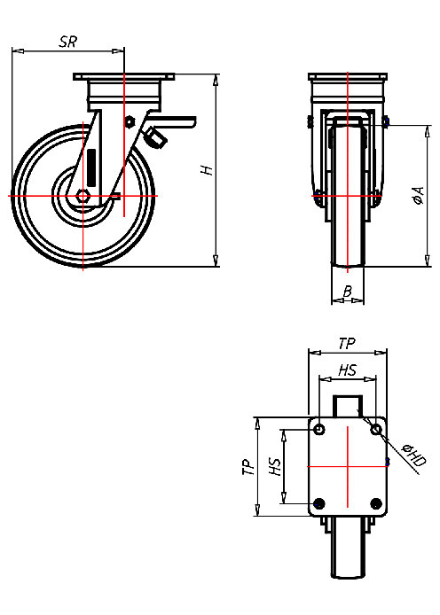  Serie Extra Schwerlastrollen Serie QD, Rad Q