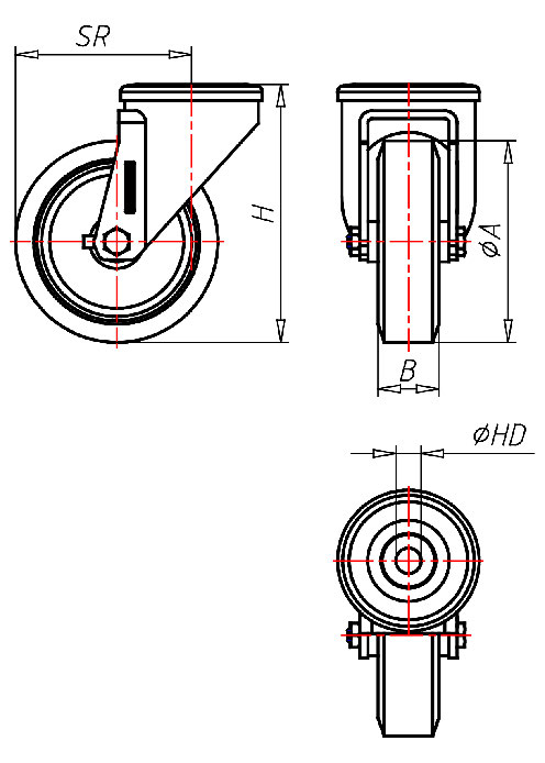 Edelstahlrollen Serie XR, Rad A