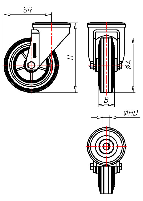 Edelstahlrollen Serie XR, Rad D